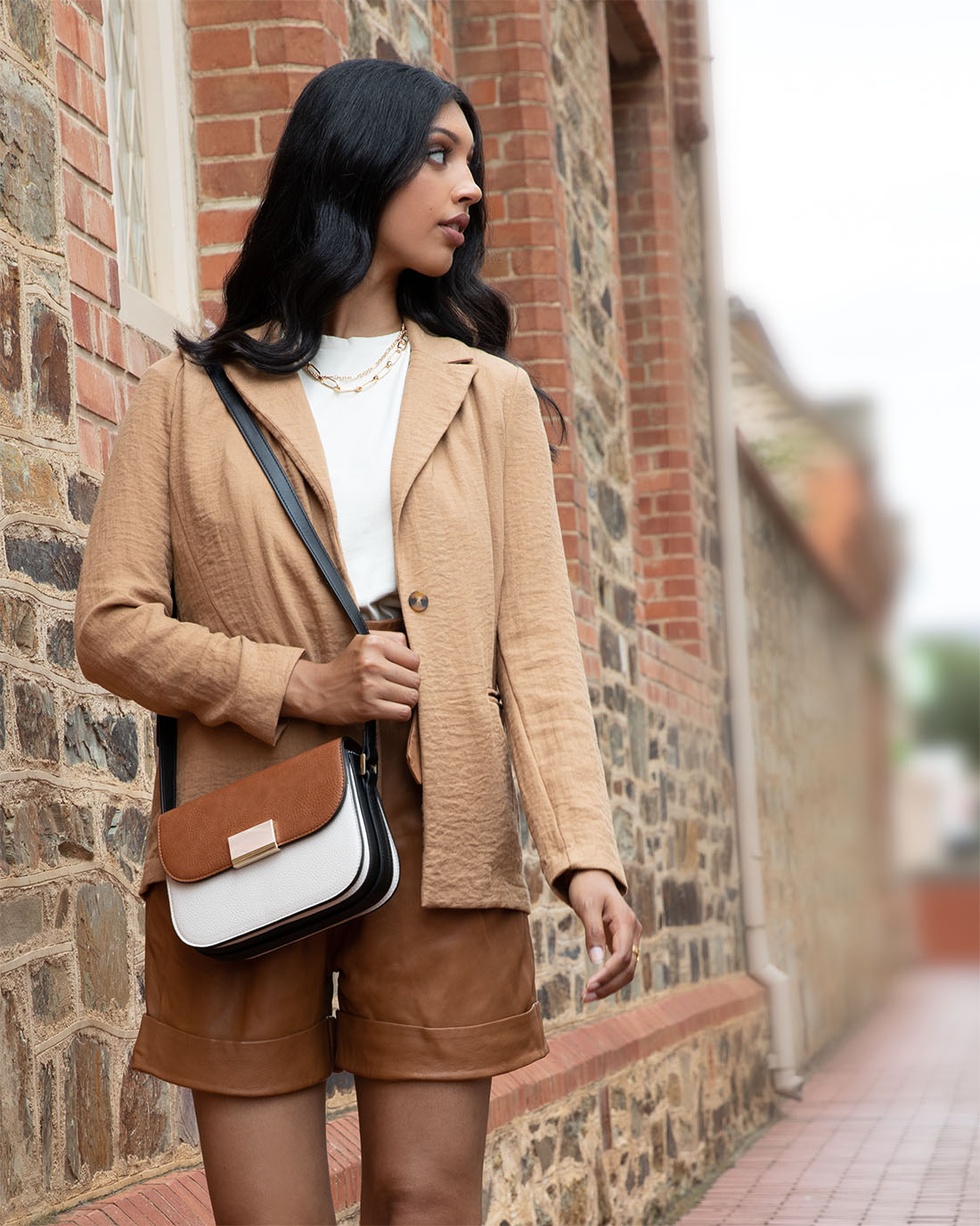 Mel 3 Compartment Fold Over Crossbody Bag-Handbags-PEROZ Accessories