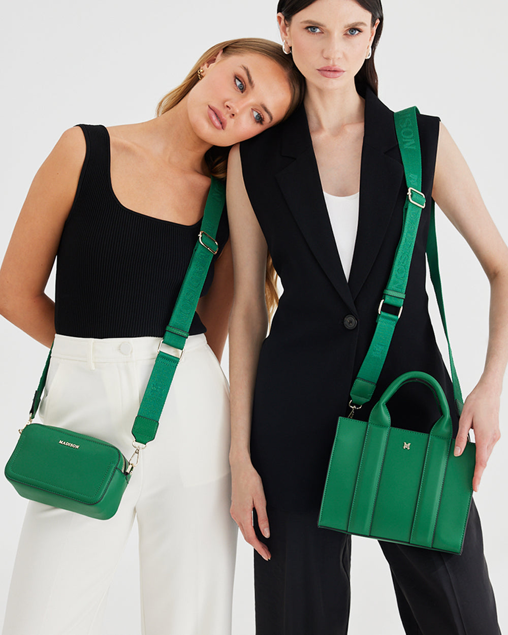 Maddie Double Zip Camera Crossbody Bag + Monogram Bag Strap-Handbags-PEROZ Accessories