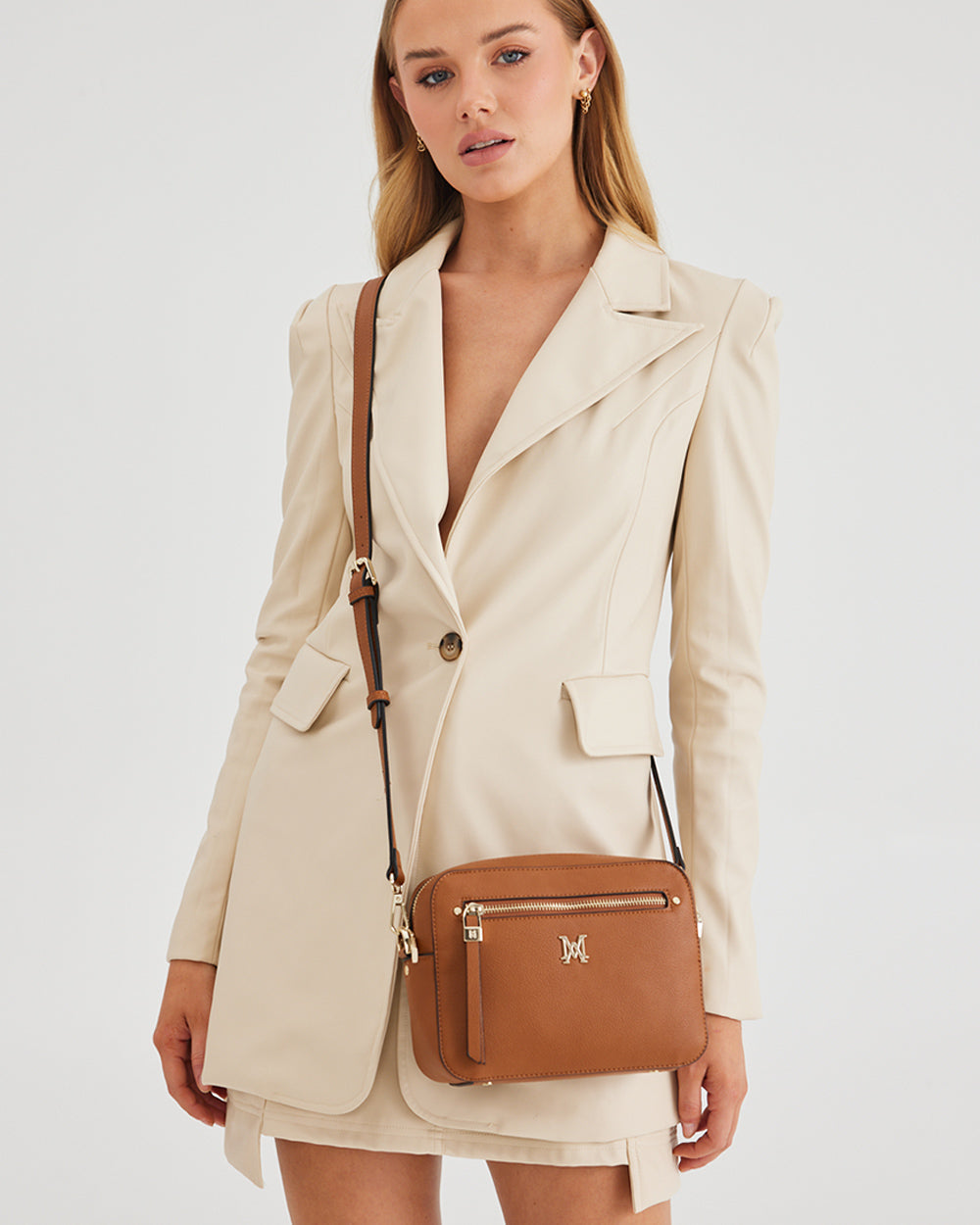 Molly Camera Crossbody Bag + Stripe Bag Strap-Handbags-PEROZ Accessories