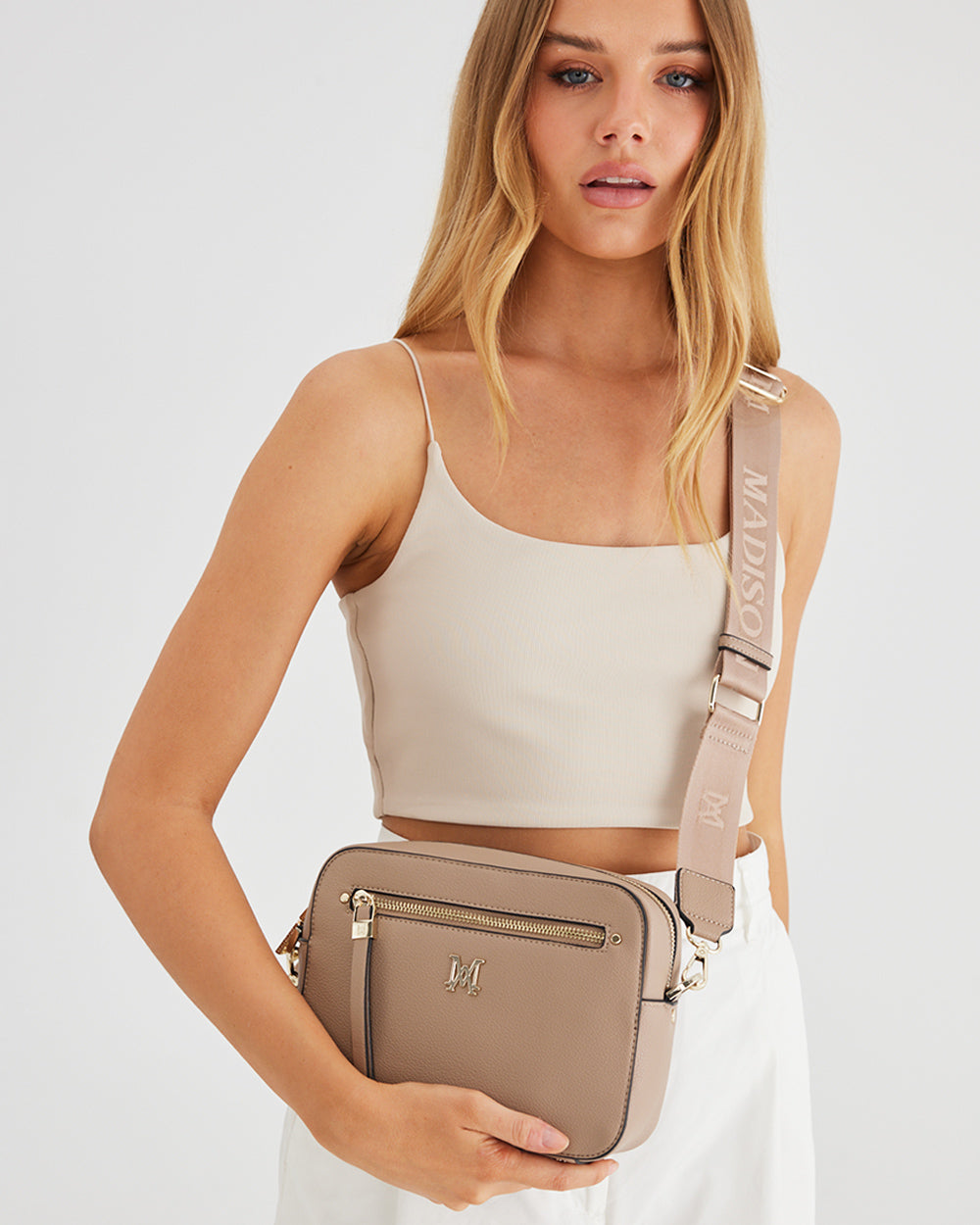 Molly Camera Crossbody Bag + Monogram Bag Strap-Handbags-PEROZ Accessories