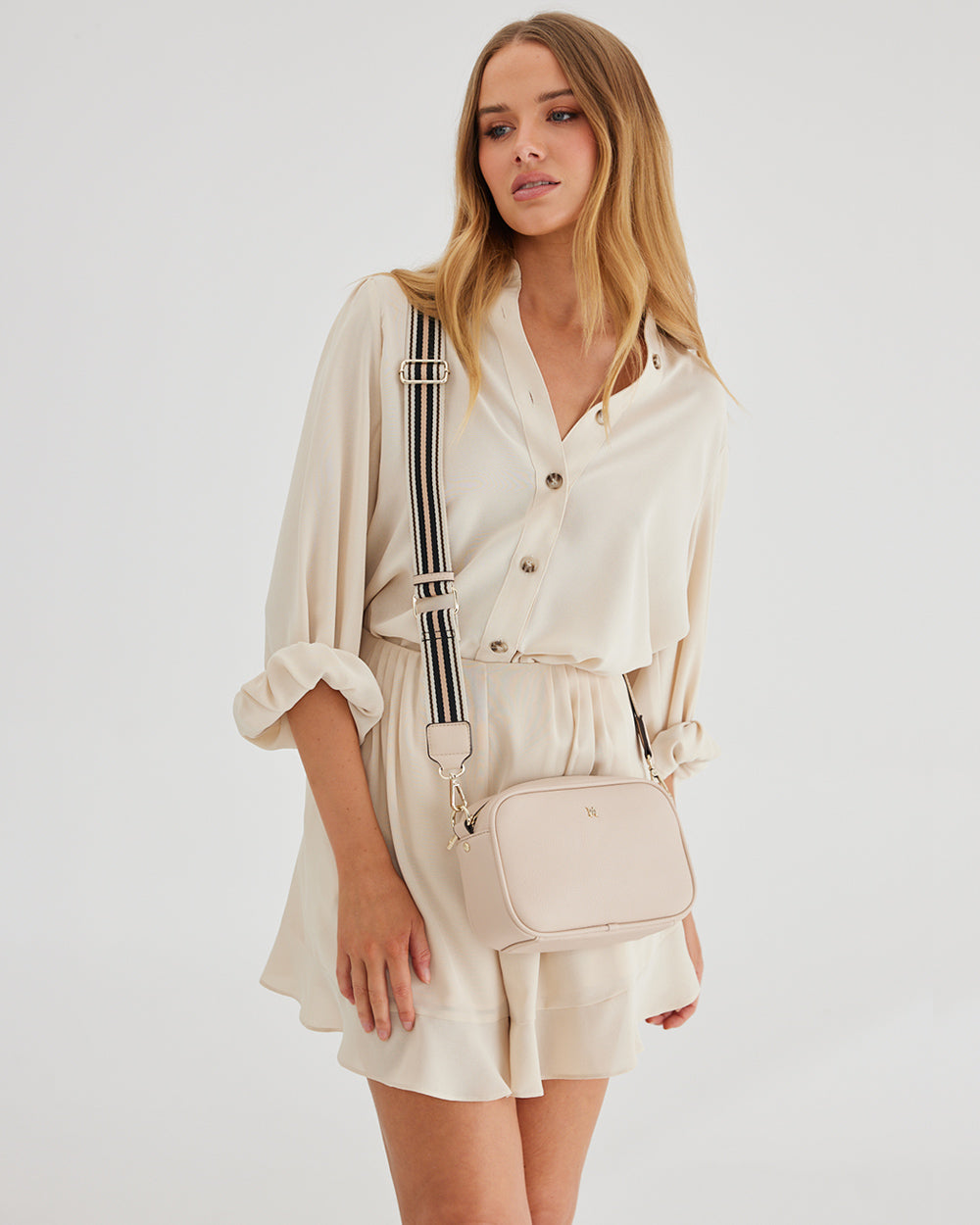 Monica Camera Crossbody Bag + Stripe Bag Strap-Camera Bags-PEROZ Accessories