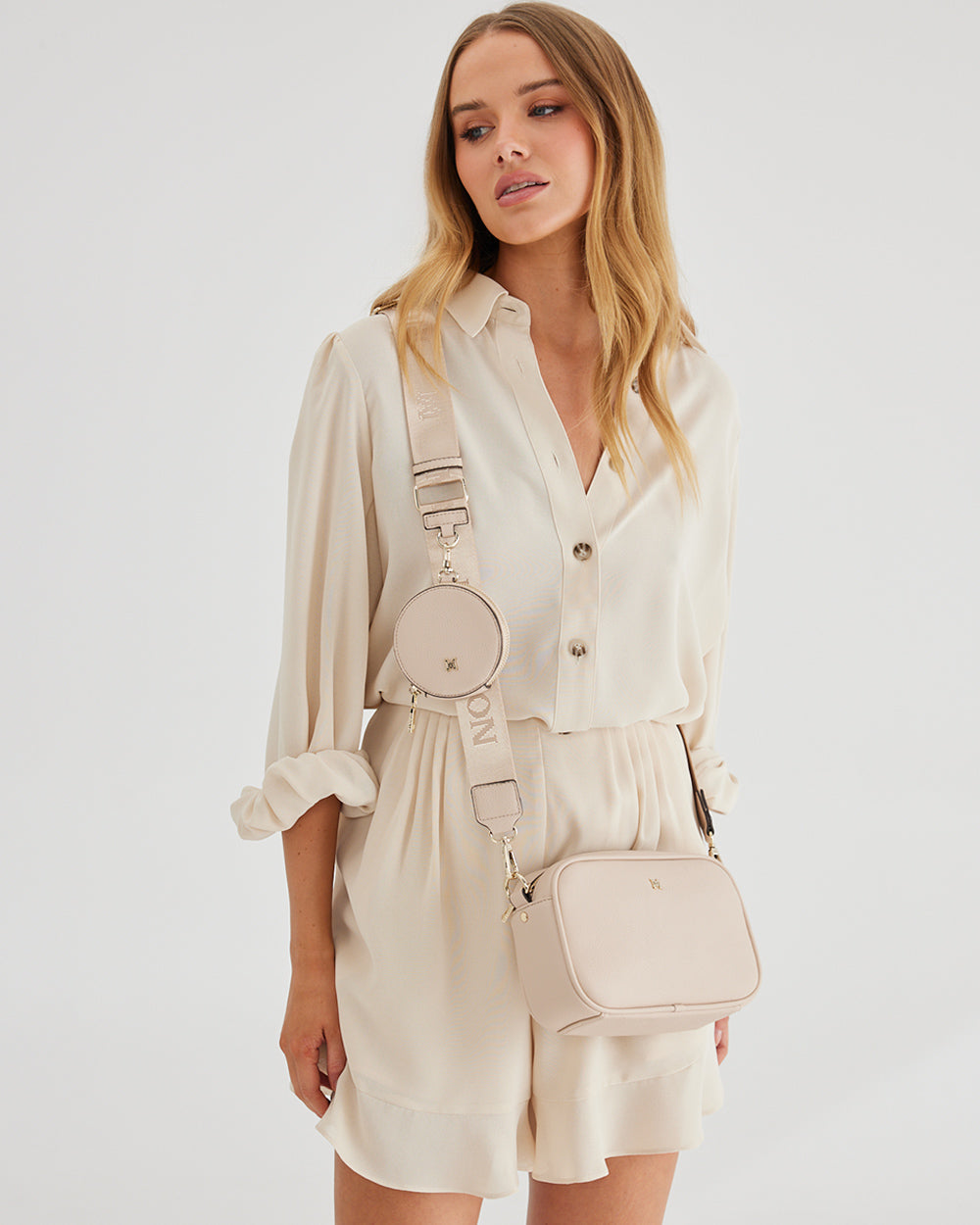 Monica Nude Camera Crossbody Bag + Utility Bag Strap-Camera Bags-PEROZ Accessories