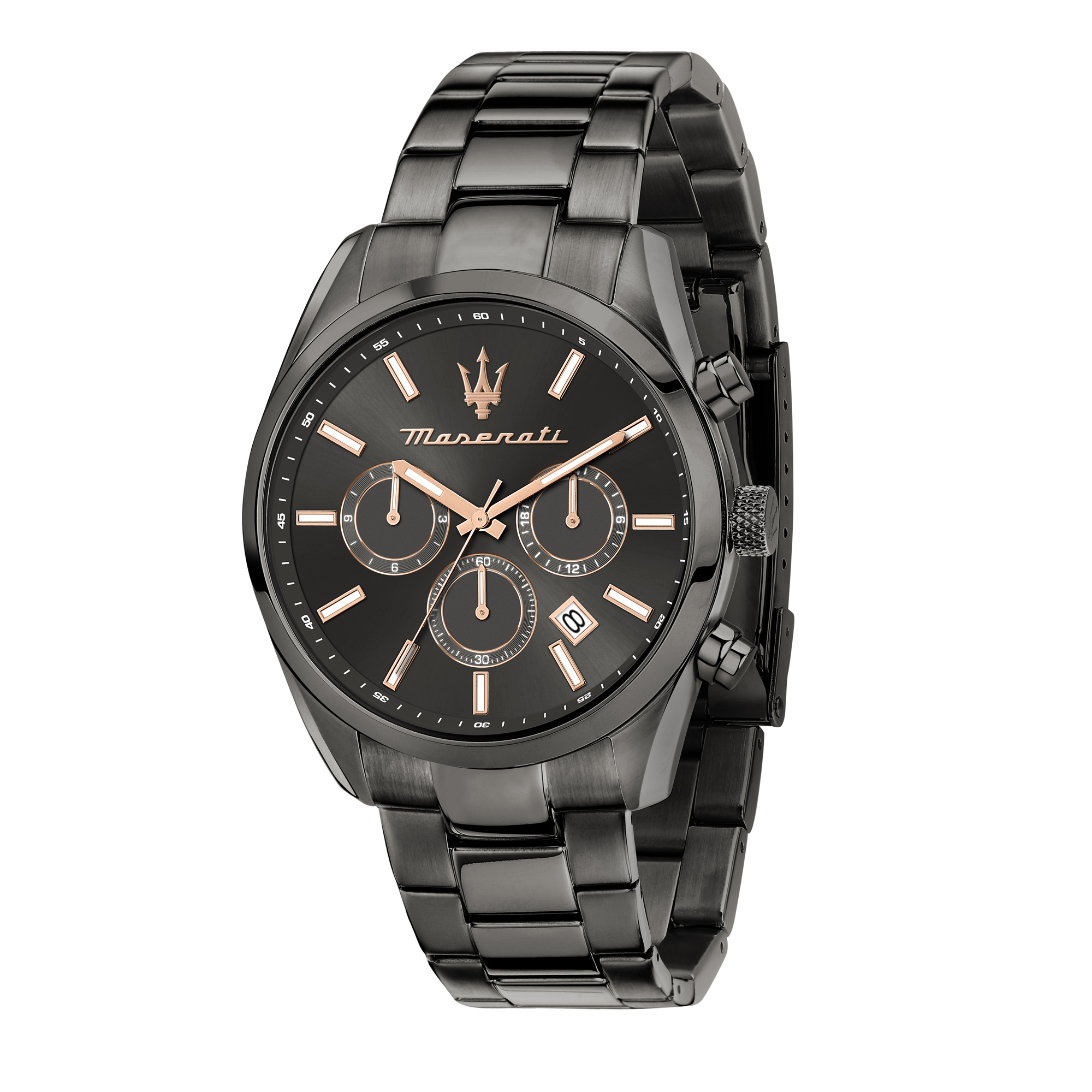 Maserati Attrazione 43mm Black Stainless Steel Watch-PEROZ Accessories