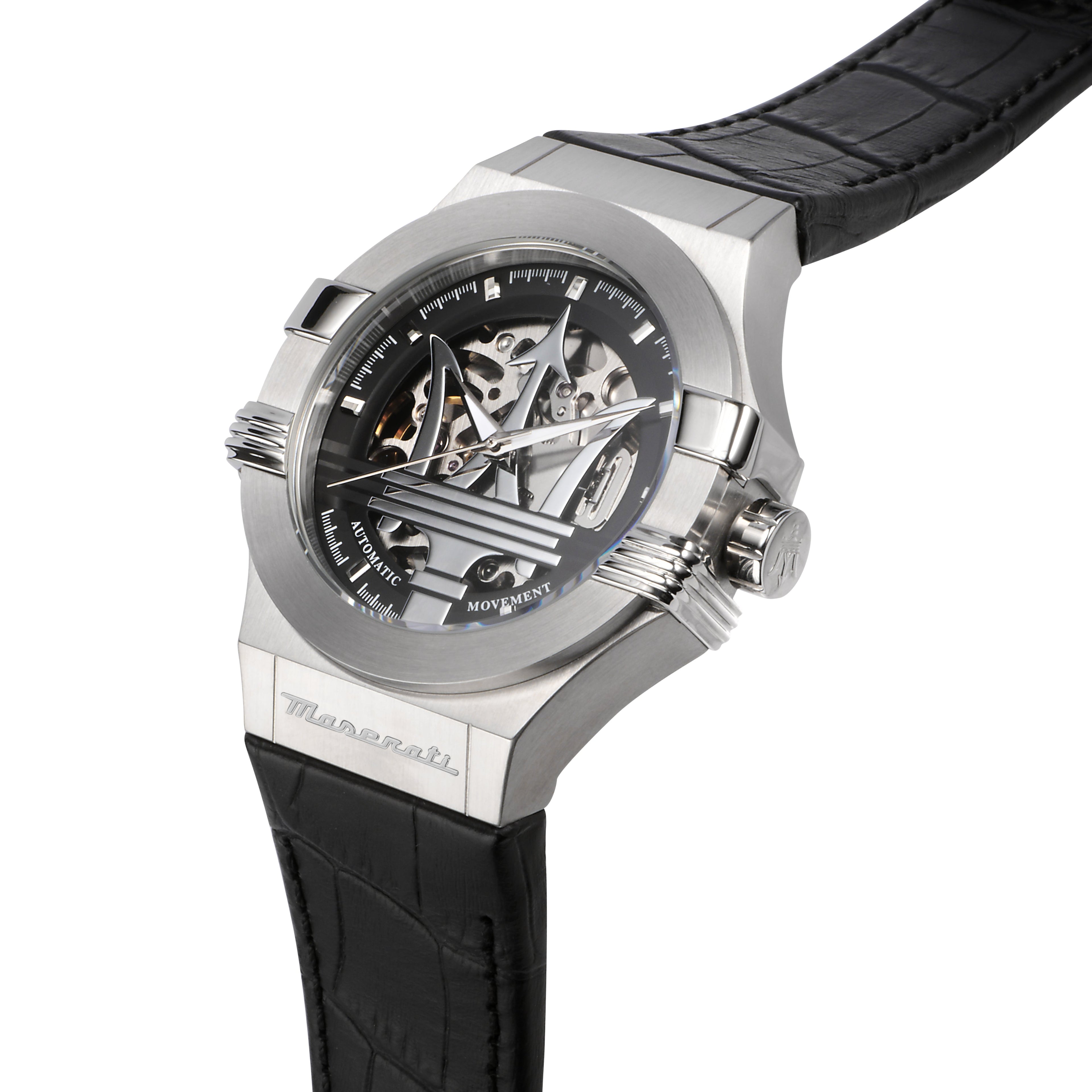 Maserati Potenza Silver Skeleton Automatic 42mm Watch-PEROZ Accessories