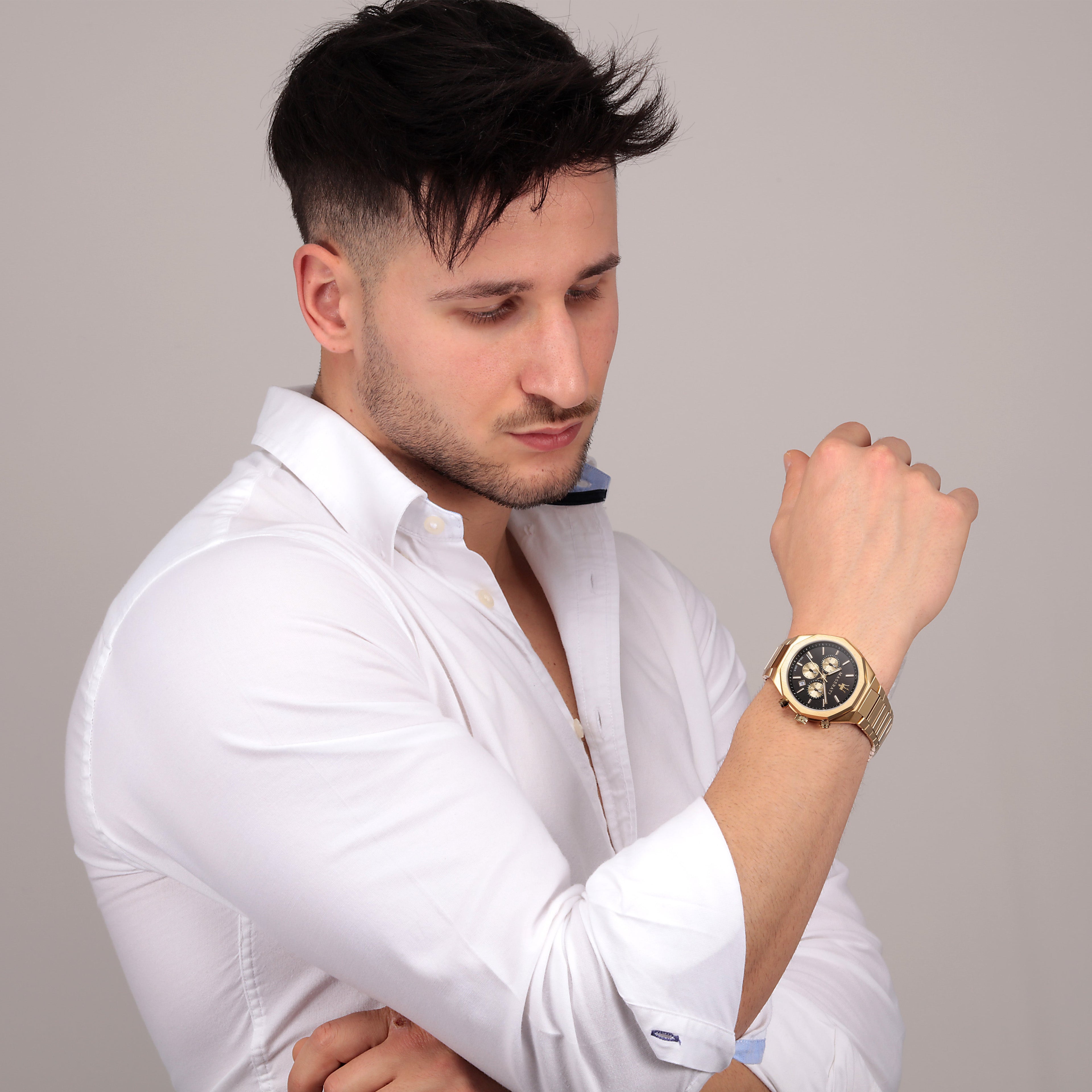 Maserati Stile Gold Chronograph Watch-PEROZ Accessories