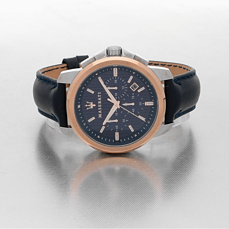 Maserati Successo Navy Blue Chronograph-PEROZ Accessories