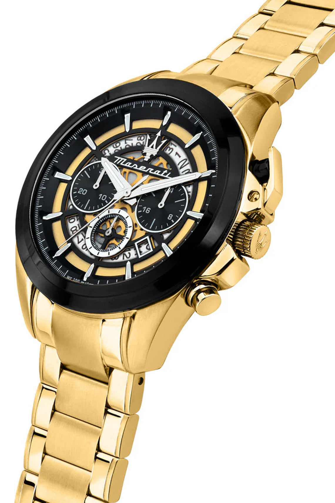 Maserati Traguardo 45mm Chronograph Gold Stainless Steel Strap Watch-PEROZ Accessories