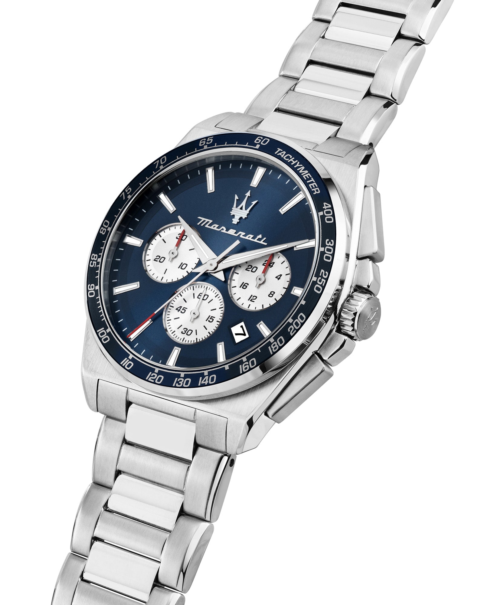 Maserati Velocita 43mm Chrono Blue Dial Stainless Steel Strap Watch-PEROZ Accessories