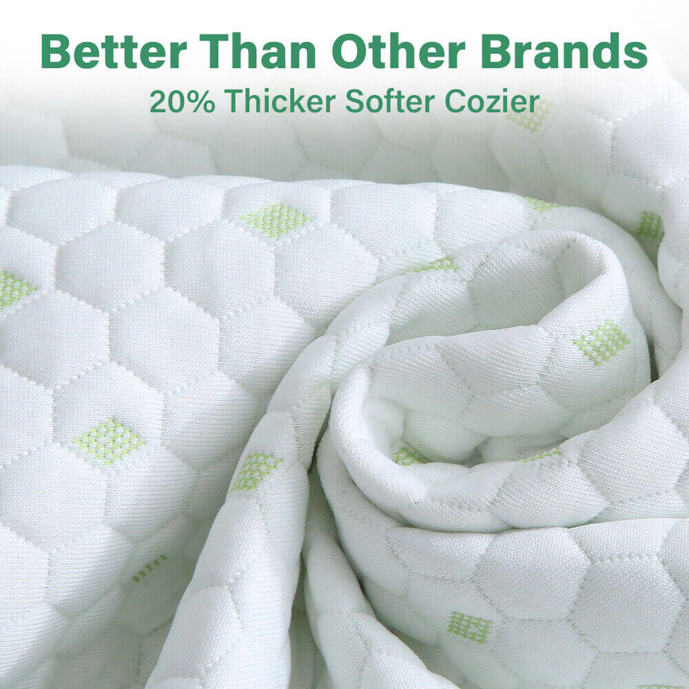 Mattress Protector Bamboo Cotton Mattress Cover Waterproof S Fitted Cover-Furniture > Mattresses > Mattress Toppers-PEROZ Accessories