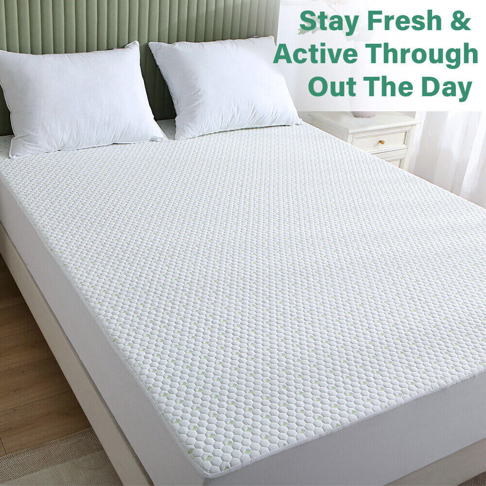 Mattress Protector Bamboo Cotton Mattress Cover Waterproof S Fitted Cover-Furniture > Mattresses > Mattress Toppers-PEROZ Accessories