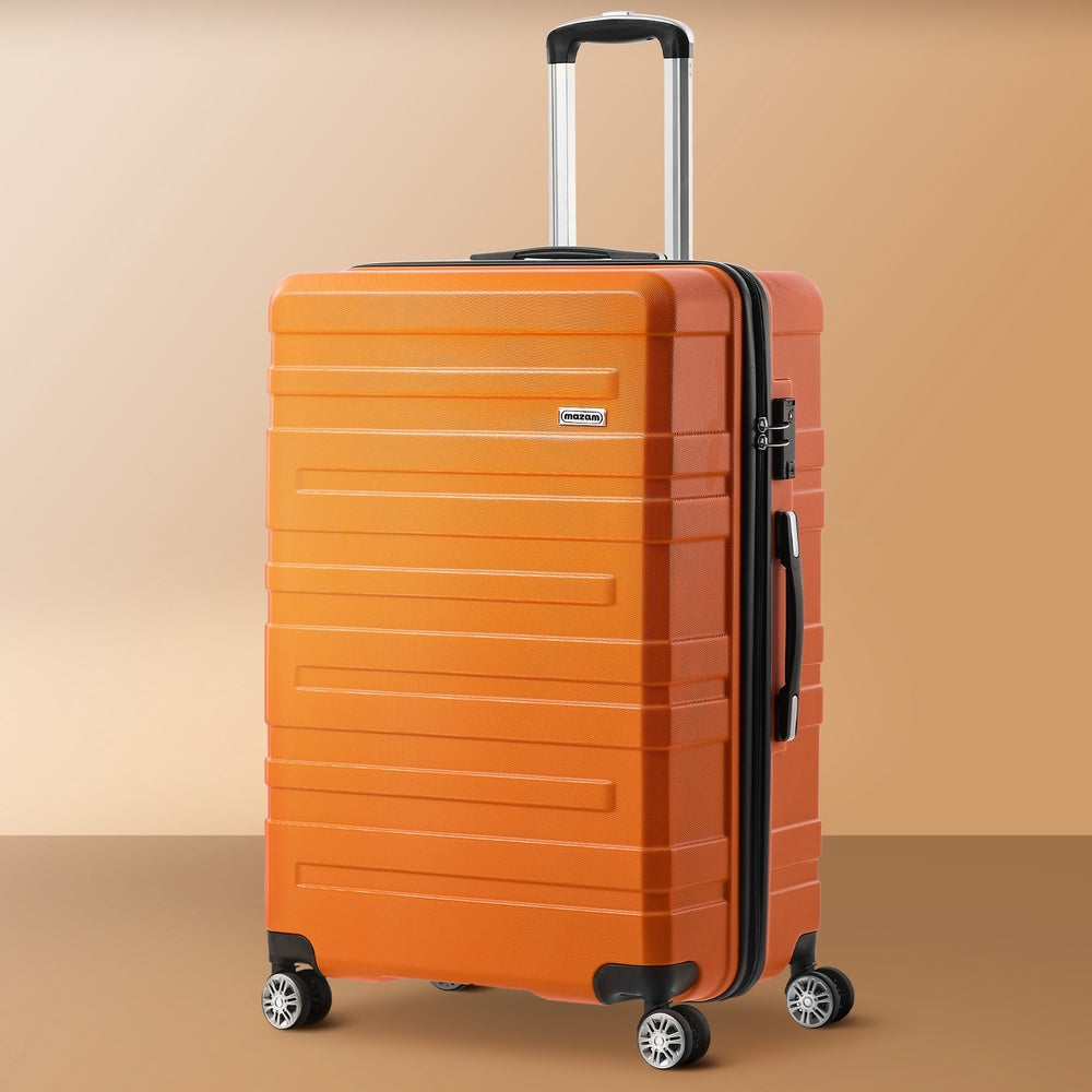 Mazam 28" Luggage Suitcase Trolley Set TSA Lock Hard Case Orange-Luggage Sets-PEROZ Accessories