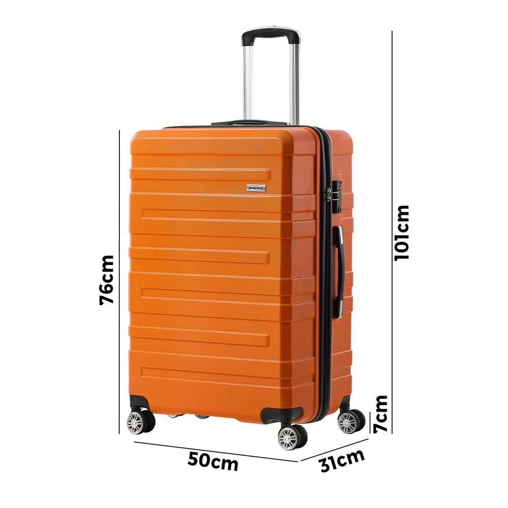 Mazam 28" Luggage Suitcase Trolley Set TSA Lock Hard Case Orange-Luggage Sets-PEROZ Accessories