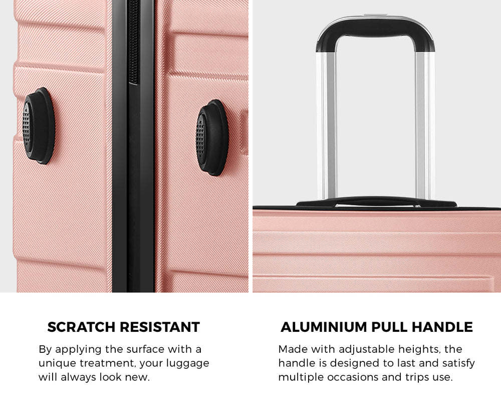 Mazam 28" Luggage Suitcase Trolley Set Travel TSA Lock Pink-Luggage Sets-PEROZ Accessories