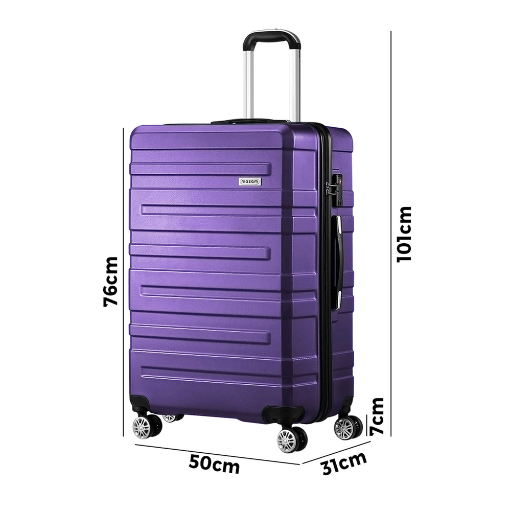 Mazam 28" Luggage Suitcase Trolley Set Travel TSA Lock Purple-Luggage Sets-PEROZ Accessories