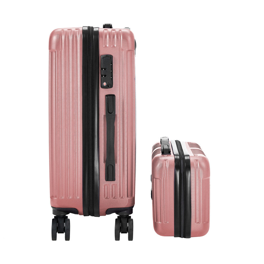 Mazam 2PCS Luggage Suitcase Trolley Set Carry On TSA Hard Case Pink-Luggage Setss-PEROZ Accessories