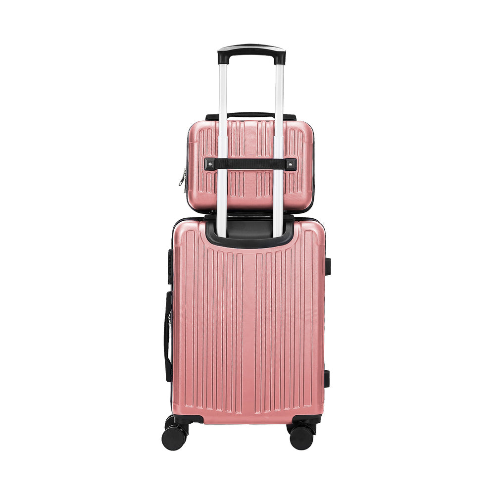 Mazam 2PCS Luggage Suitcase Trolley Set Carry On TSA Hard Case Pink-Luggage Setss-PEROZ Accessories
