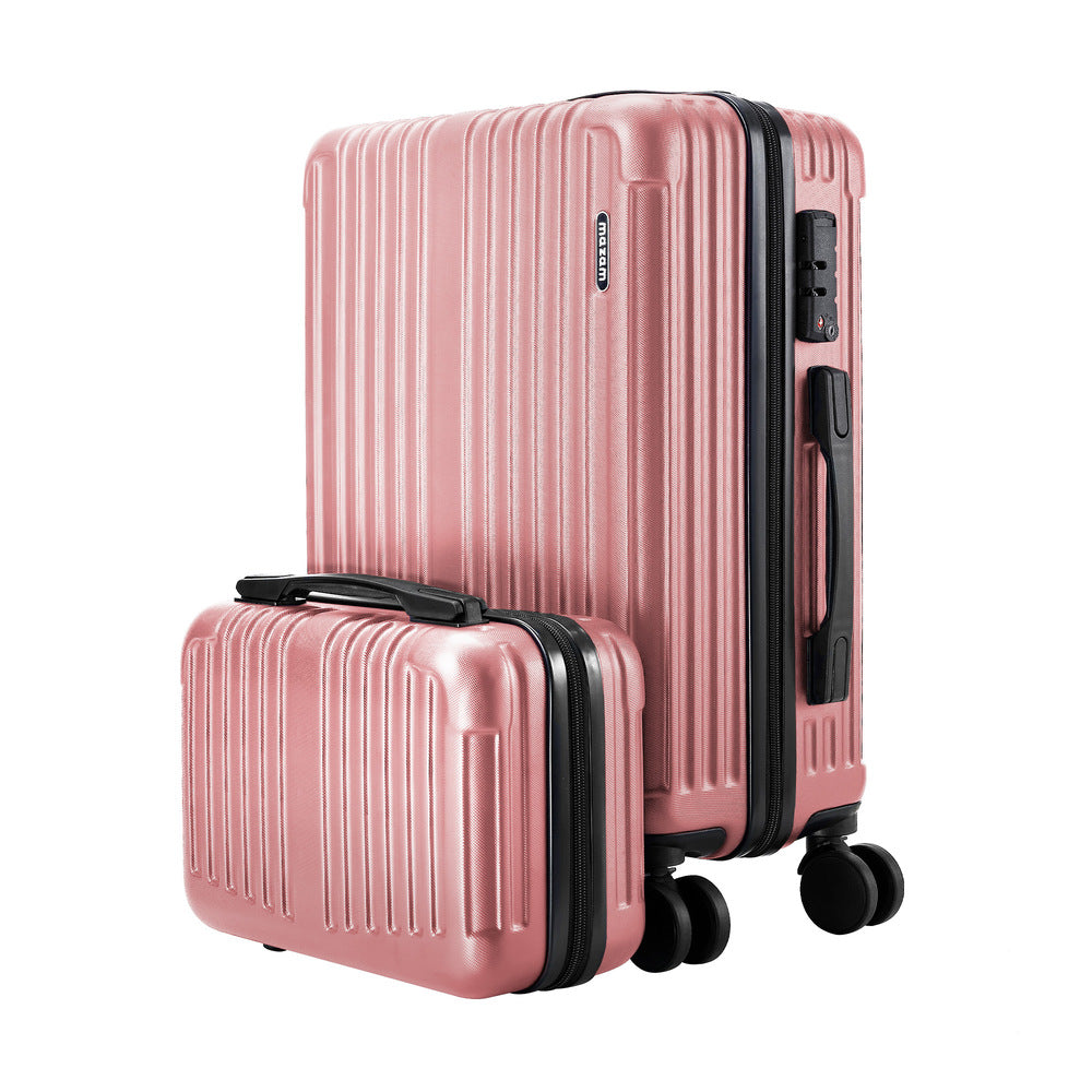 Mazam 2PCS Luggage Suitcase Trolley Set Carry On TSA Hard Case Pink-Luggage Setss-PEROZ Accessories