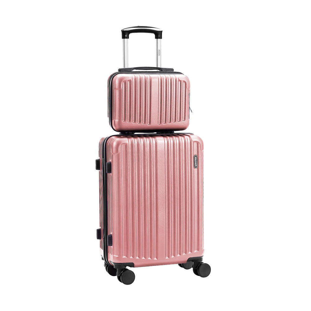 Mazam 2PCS Luggage Suitcase Trolley Set Carry On TSA Hard Case Pink-Luggage Setss-PEROZ Accessories