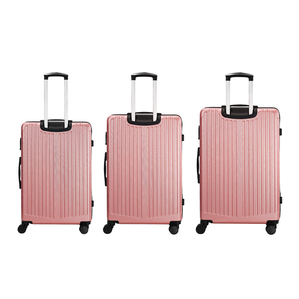 Mazam 3PCS Luggage Suitcase Trolley Set Travel TSA Lock ABS Case Pink-Luggage Setss-PEROZ Accessories