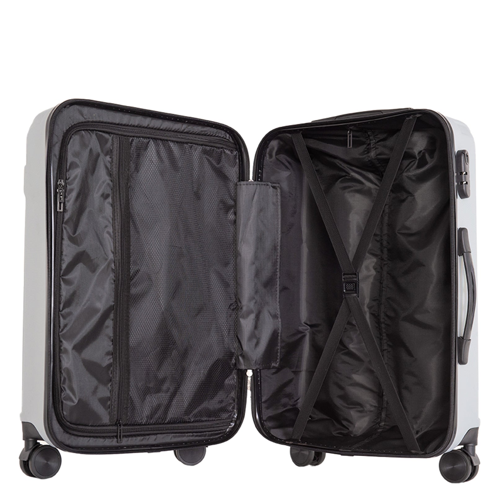 Milano Decor 3 Piece Luggage Set Travel Hard Case 20" 24" 28" Hard Case Durable - Silver-Home & Garden > Travel > Suitcases-PEROZ Accessories