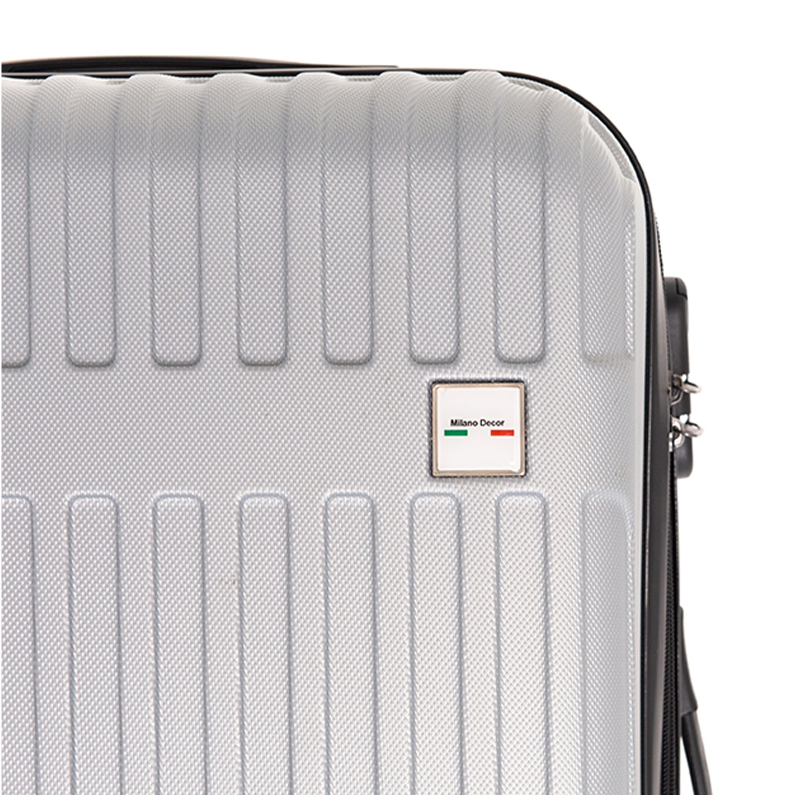 Milano Decor 3 Piece Luggage Set Travel Hard Case 20" 24" 28" Hard Case Durable - Silver-Home & Garden > Travel > Suitcases-PEROZ Accessories