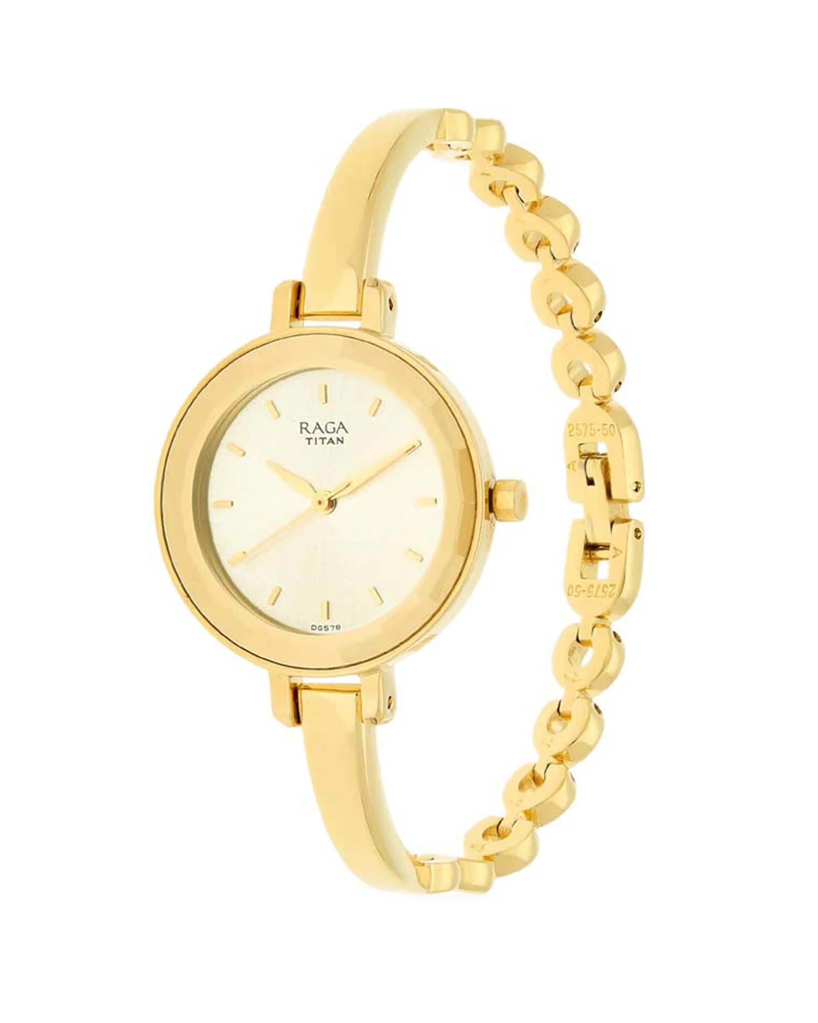 Titan Raga Viva Champagne Dial Women Watch With Metal Strap-PEROZ Accessories