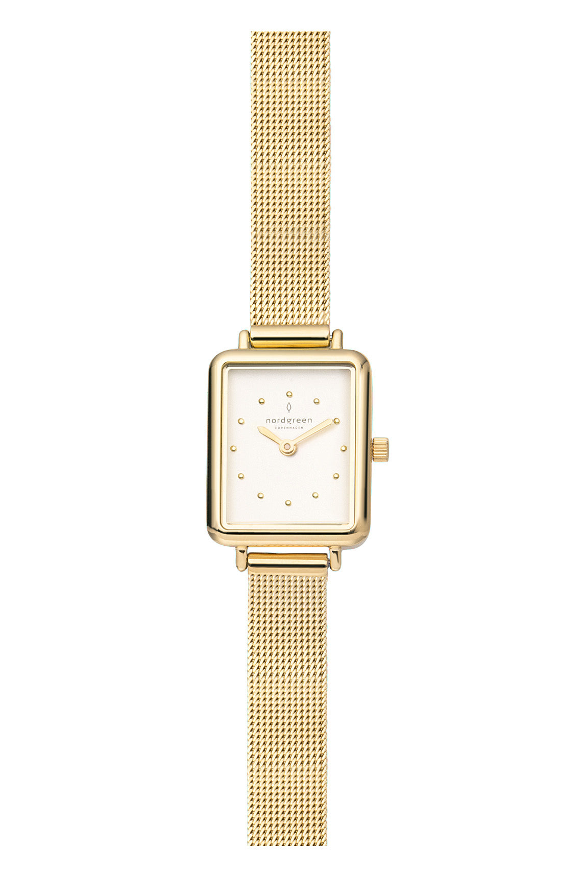 Nordgreen Allure 20mm x 30mm White Dial Gold Mesh Watch-PEROZ Accessories