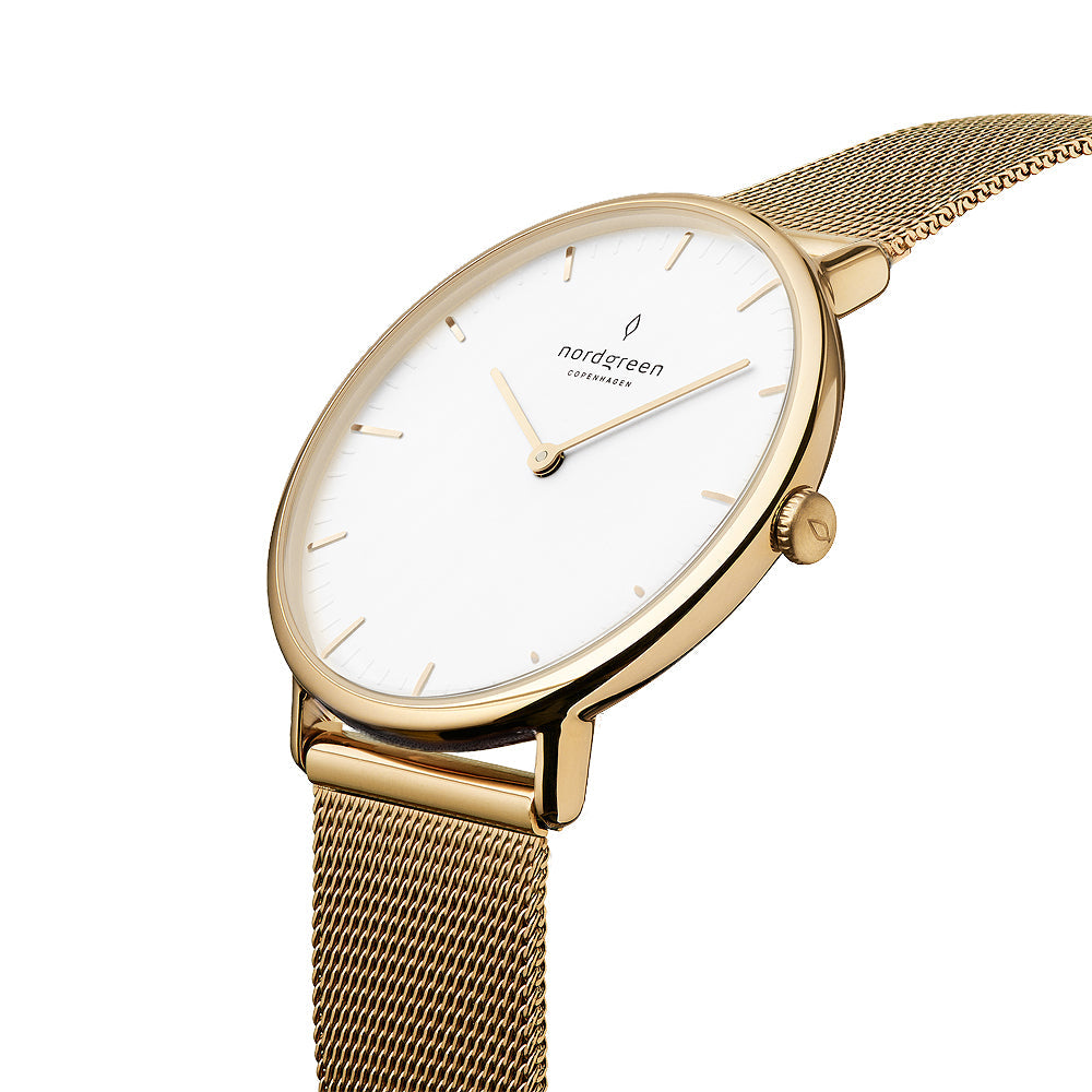 Nordgreen Native 28mm Gold Milanese Mesh Watch-PEROZ Accessories