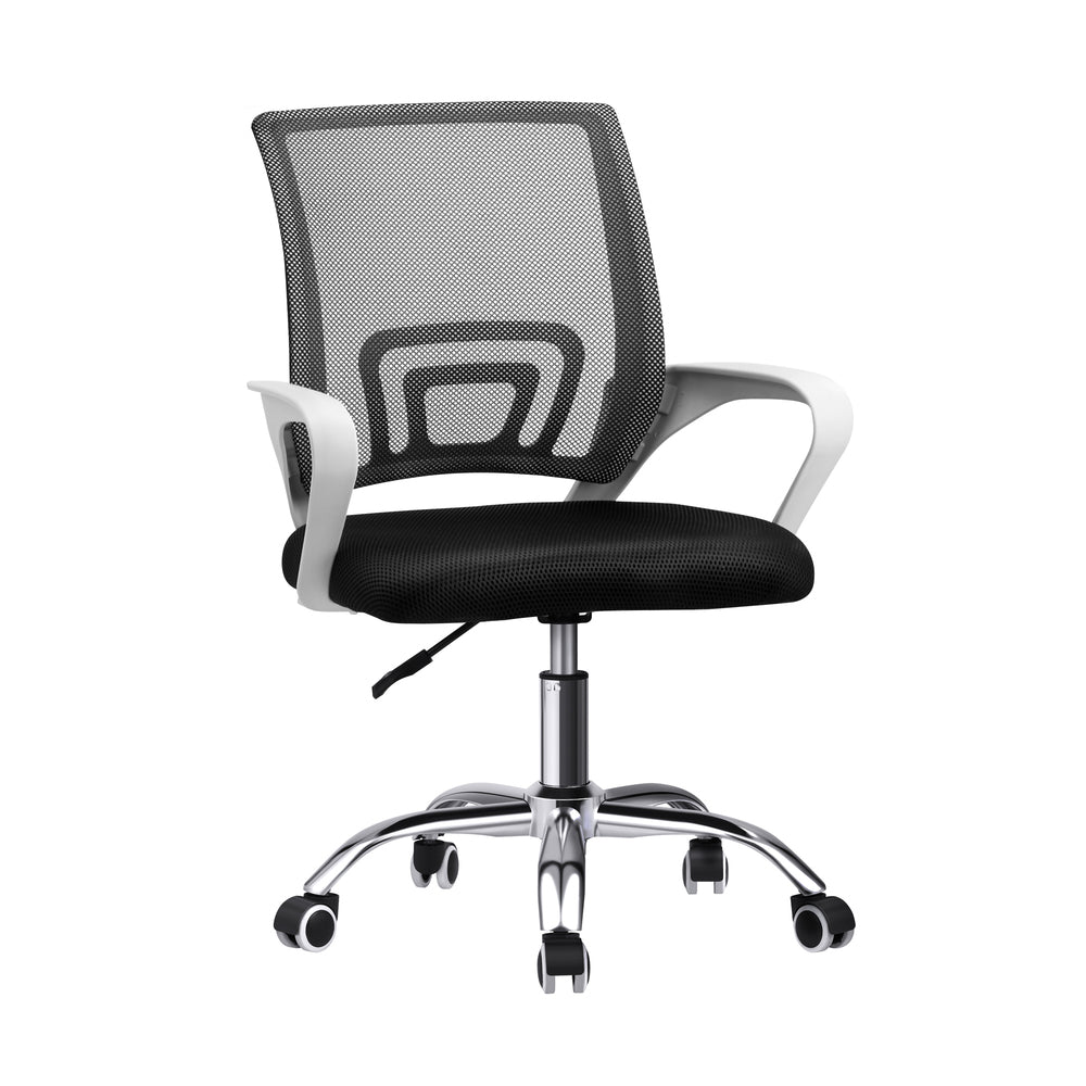 Oikiture Mesh Office Chair Foam Seat White & Black-Office Chair-PEROZ Accessories