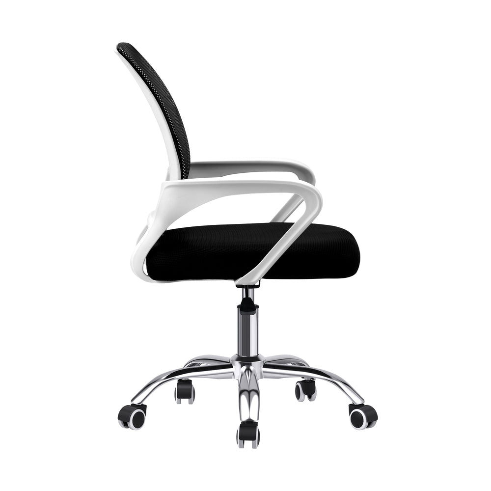 Oikiture Mesh Office Chair Foam Seat White & Black-Office Chair-PEROZ Accessories