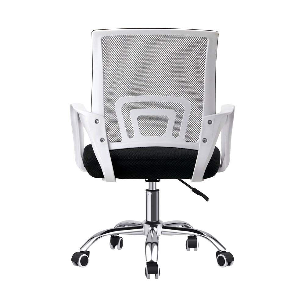 Oikiture Mesh Office Chair Foam Seat White & Black-Office Chair-PEROZ Accessories