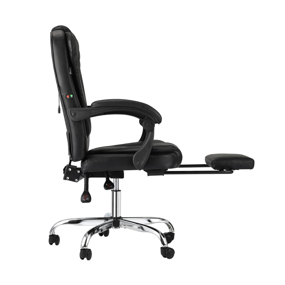 Oikiture Massage Office Chair Executive Gaming Racing Recliner Seat Classic Swivel Desk Chairs Leather PU with Footrest-Office Chairs-PEROZ Accessories