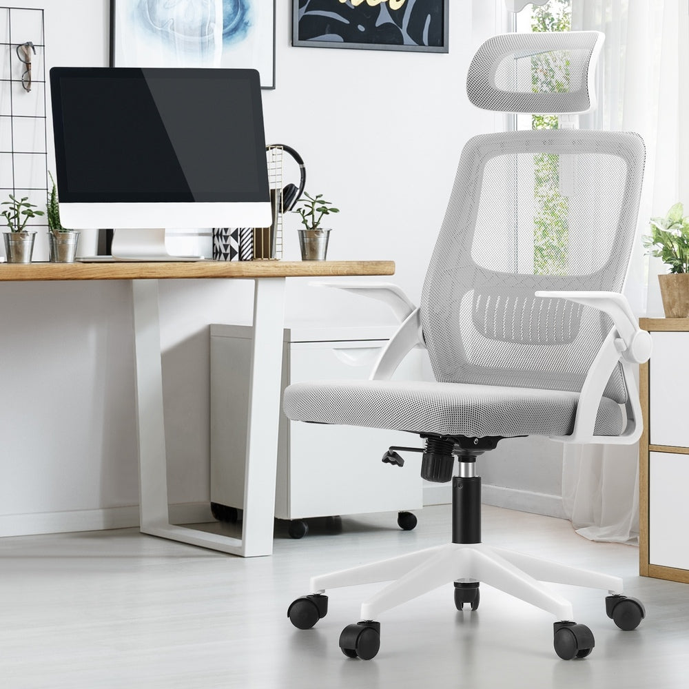 Oikiture Mesh Office Chair Executive Fabric Gaming Seat Racing Tilt Computer WH-Office Chair-PEROZ Accessories