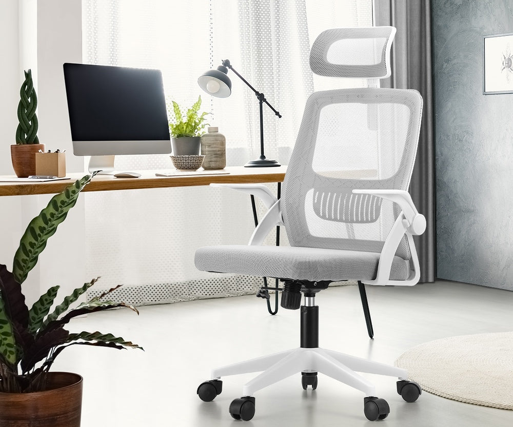 Oikiture Mesh Office Chair Executive Fabric Gaming Seat Racing Tilt Computer WH-Office Chair-PEROZ Accessories
