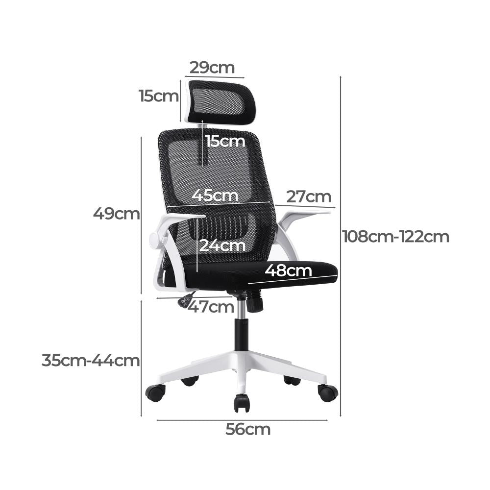 Oikiture Mesh Office Chair Executive Fabric Gaming Seat Racing Tilt Computer BKWH-Office Chairs-PEROZ Accessories