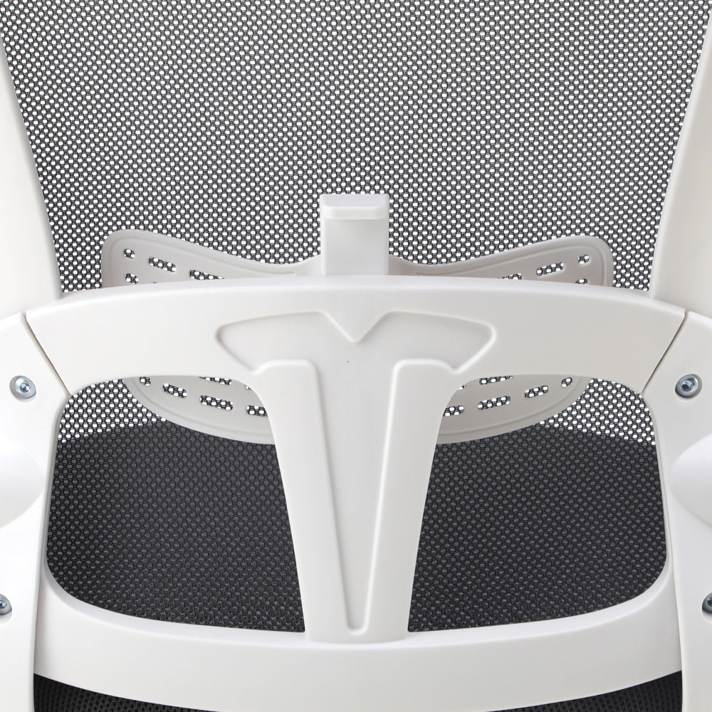 Oikiture Mesh Office Chair Executive Seat Racing Tilt DGY&WH-Office Chairs-PEROZ Accessories