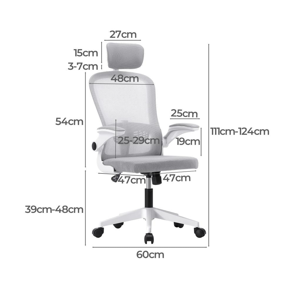 Oikiture Mesh Office Chair Executive Fabric Gaming Seat Racing Tilt Computer-Office Chairs-PEROZ Accessories