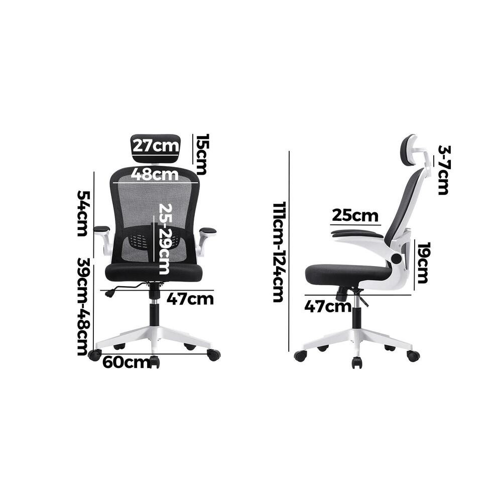 Oikiture Mesh Office Chair Executive Fabric Gaming Seat Racing Tilt Computer WHBK-Office Chairs-PEROZ Accessories