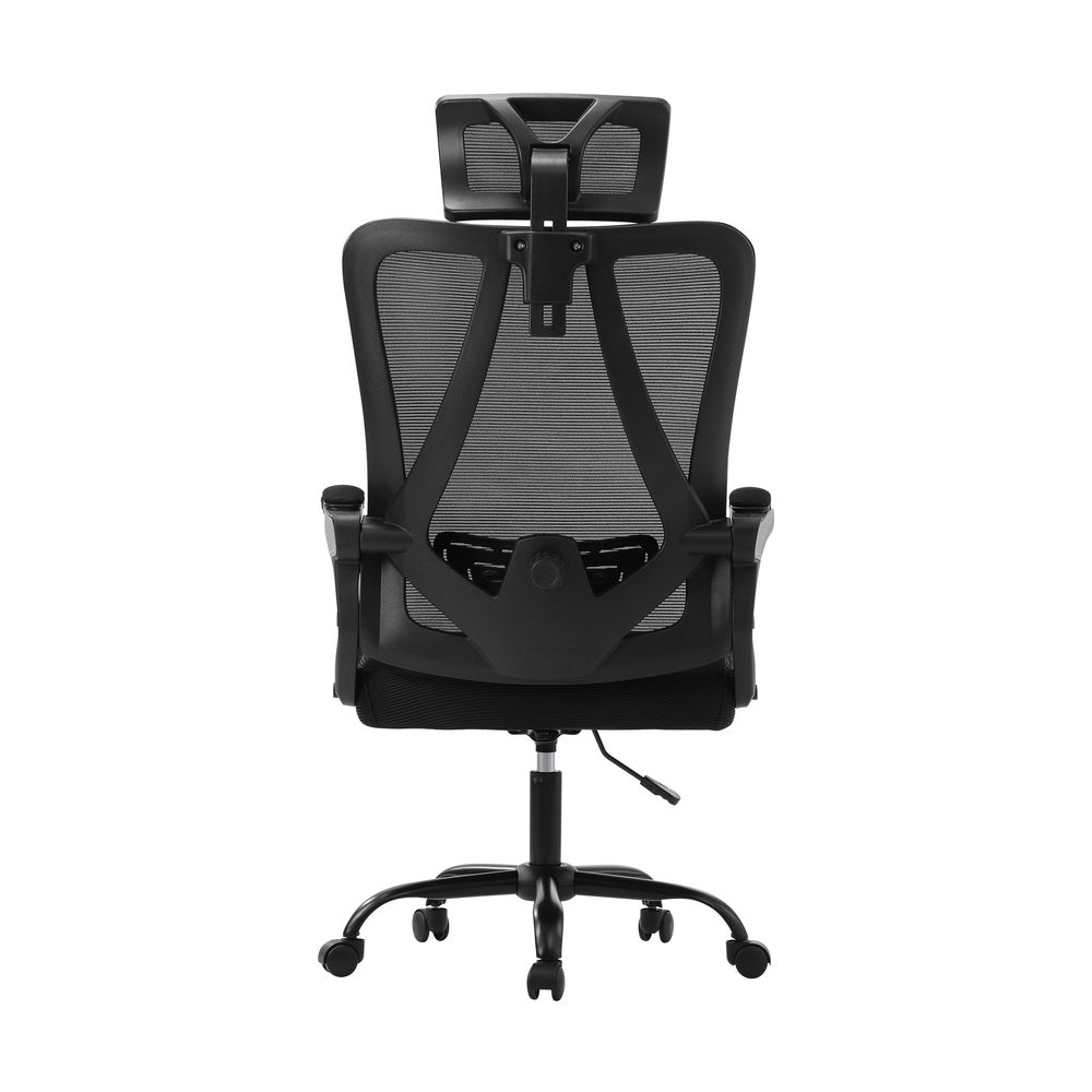 Oikiture Ergonomic Office Chair, Home Office Desk Char, Beathable Mesh Office Chair, Height Adjustable Lumbar Support Reclining Computer Chair Black-Office Chairs-PEROZ Accessories
