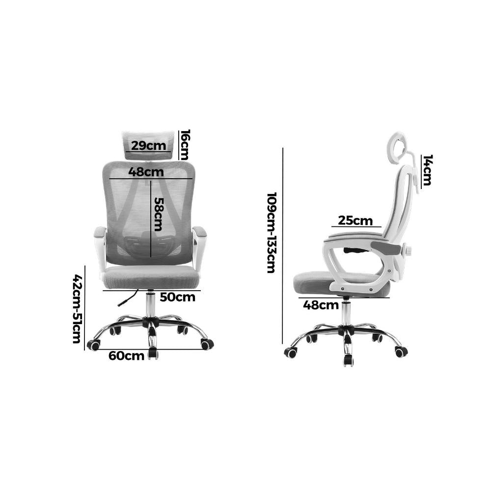 Oikiture Ergonomic Office Chair Lumbar Support White-Office Chairs-PEROZ Accessories