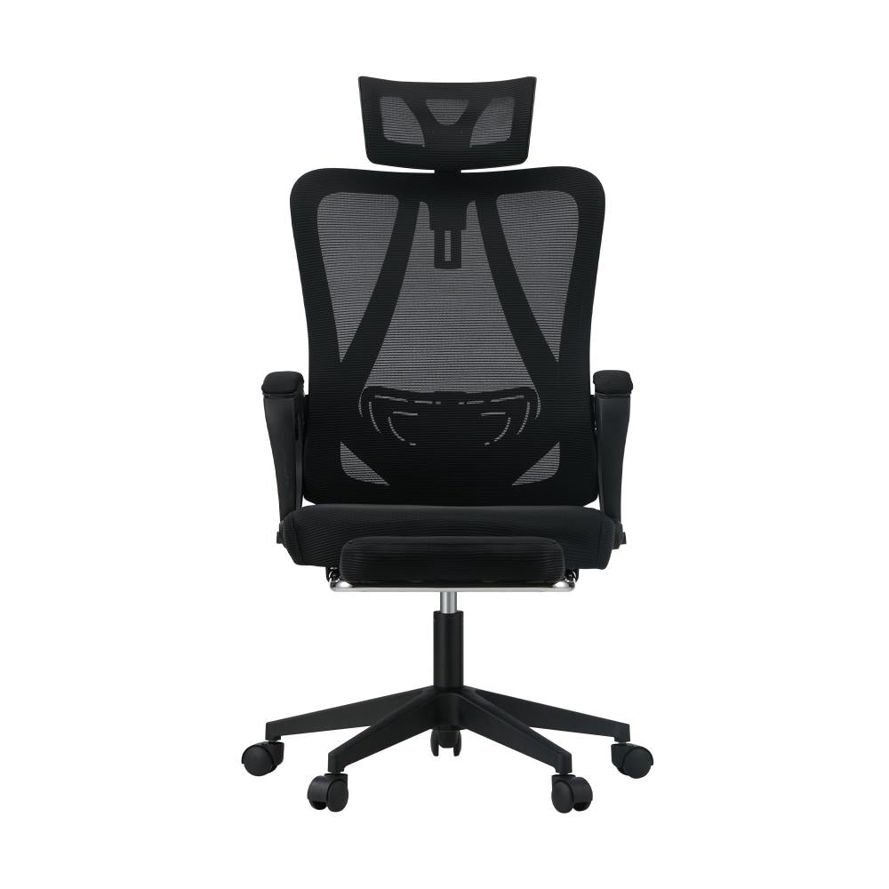 Oikiture Mesh Office Chair Adjustable Lumbar Support Black-Office Chairs-PEROZ Accessories
