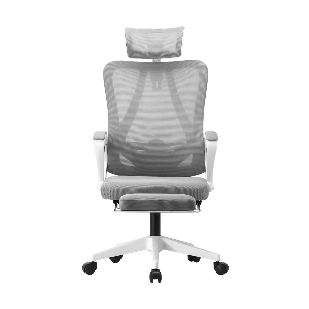 Oikiture Mesh Office Chair Adjustable Lumbar Support White-Office Chairs-PEROZ Accessories