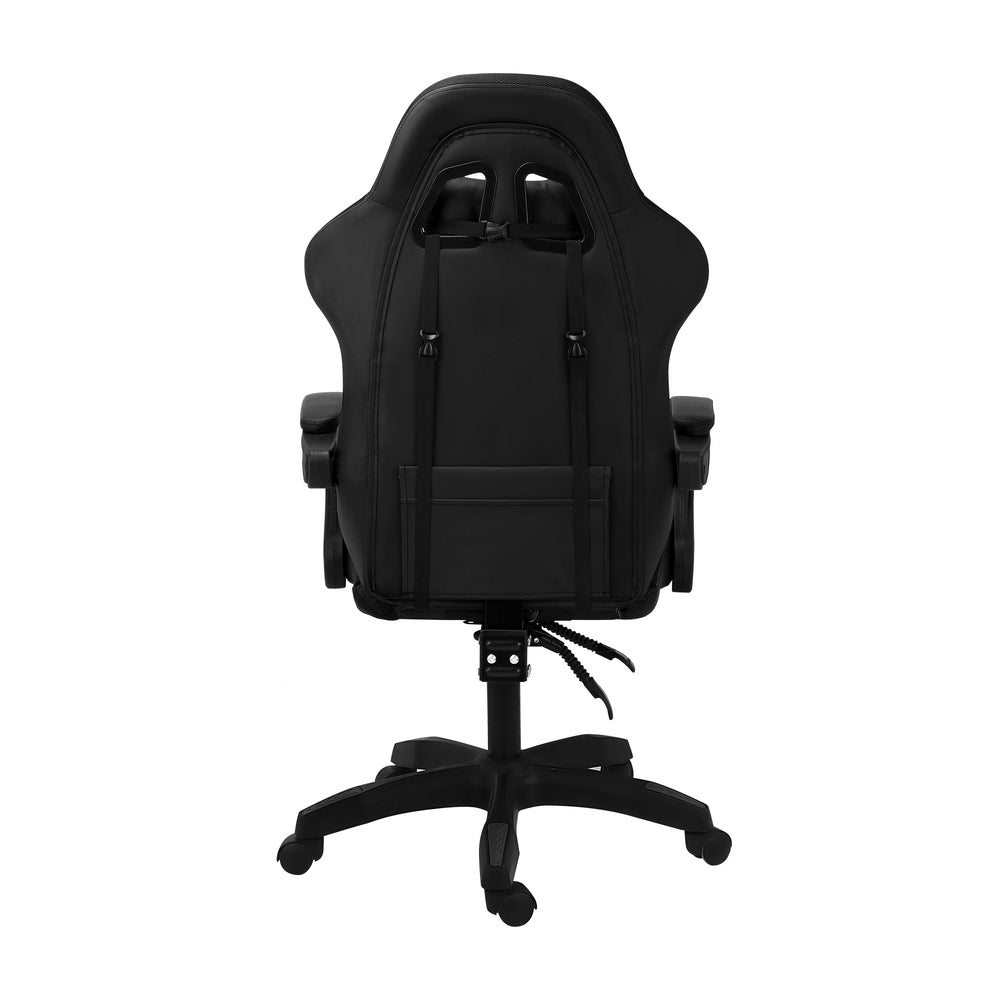 Oikiture Racing Gaming Chair 7 RGB LED 8 Points Massage Black-Racing Gaming Chairs-PEROZ Accessories