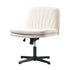 Oikiture Office Chair Wide Seat Linen Beige No Wheels-Office Chair-PEROZ Accessories