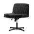 Oikiture Armless Office Chair Wide Seat Linen Charcoal No Wheels-Office Chair-PEROZ Accessories