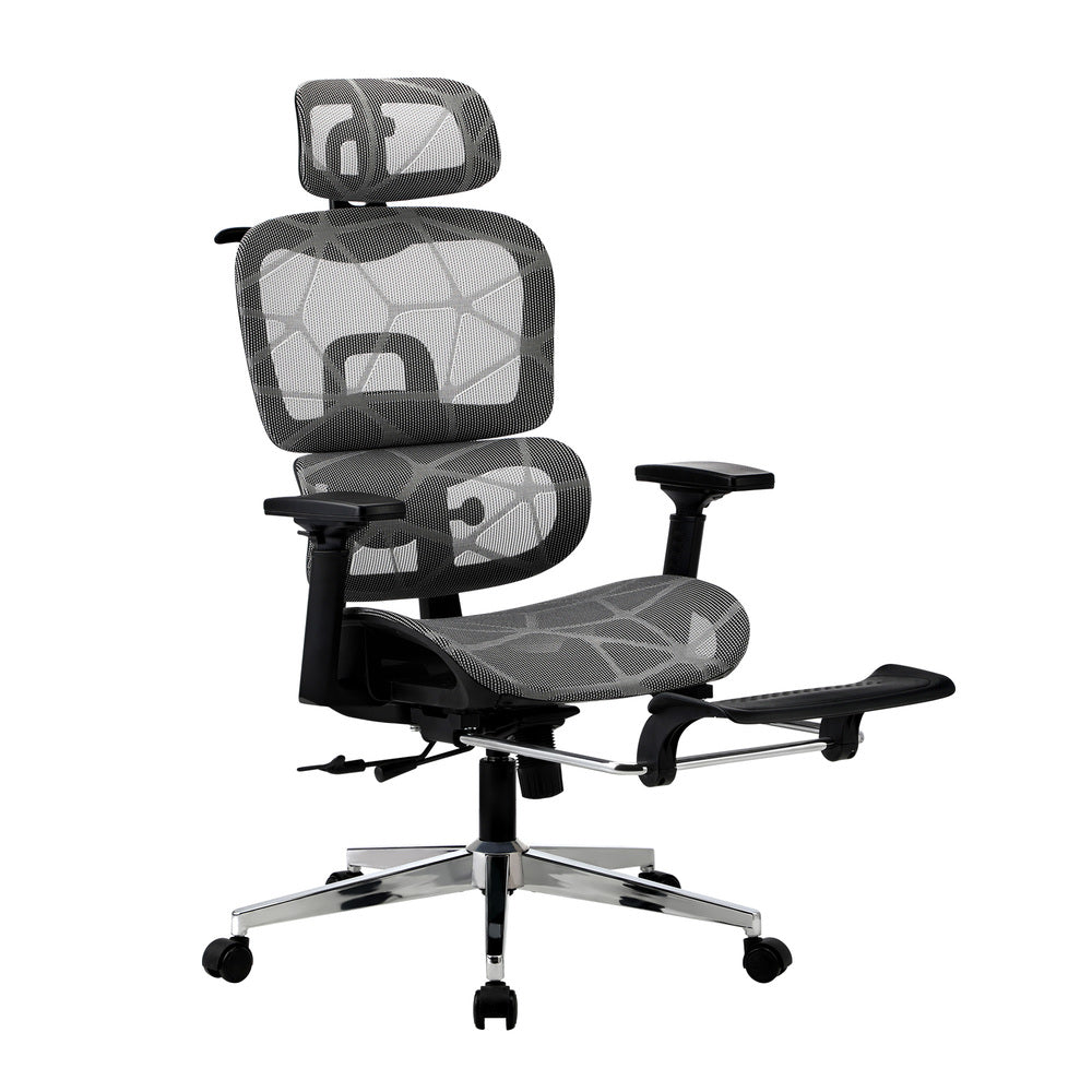 Oikiture Ergonomic Office Chair Mesh Executive Seat BK & GY-Office Chair-PEROZ Accessories