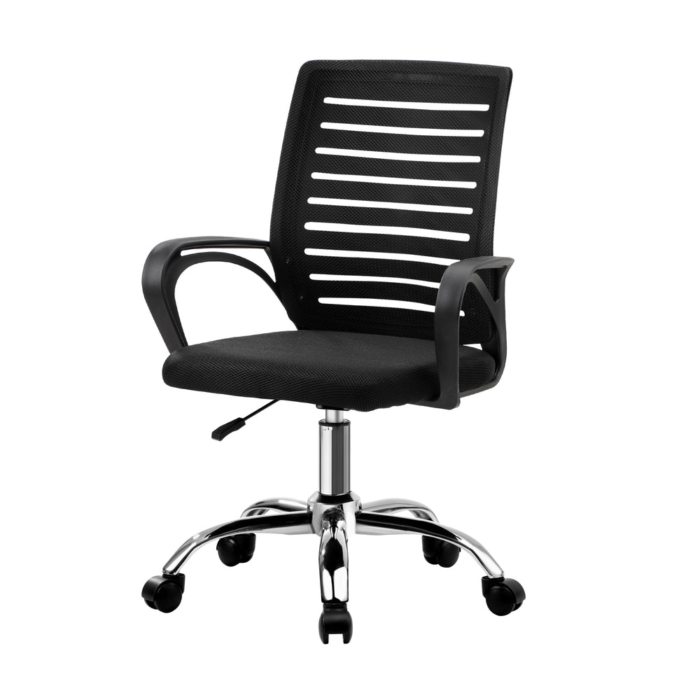 Oikiture Mesh Office Chair Breathable Backrest Black-Office Chair-PEROZ Accessories