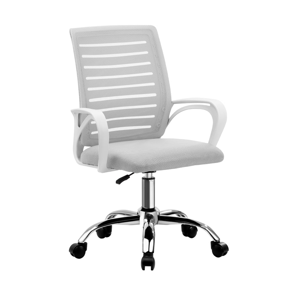 Oikiture Mesh Office Chair Breathable Backrest White-Office Chair-PEROZ Accessories