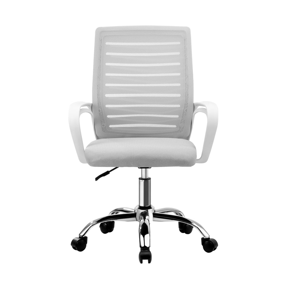 Oikiture Mesh Office Chair Breathable Backrest White-Office Chair-PEROZ Accessories