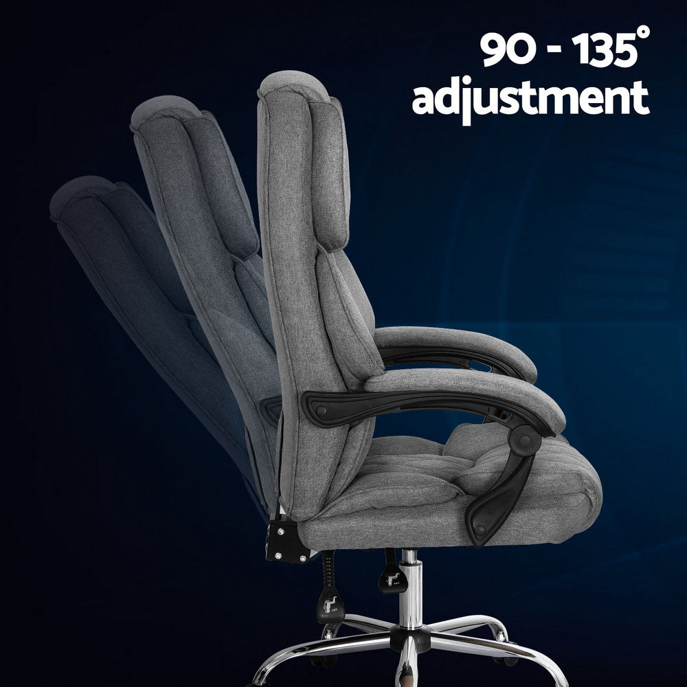 Artiss Executive Office Chair Recliner Grey-Furniture > Bar Stools & Chairs-PEROZ Accessories